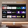 【Built-in Apps | Electric Focus】 1080P Mini Projector with WiFi 6 and Bluetooth, Portable Outdoor Projector with 【Auto Keystone】, 270°Rotation Movie Projector Compatible with HDMI, USB, Smartphone