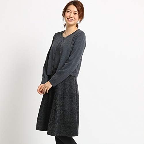 Amazon Co Jp リフレクト Reflect ワンピース 洗える カーデsetジャカードワンピース チャコールグレー 414 09 M 服 ファッション小物