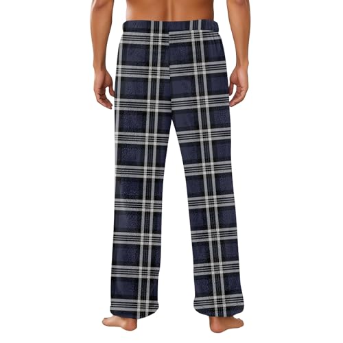 Men's Pajama Pants Fleece Lightweight Pjs Bottoms Sleepwear Bottom Pants with Pocket Drawstring for Sleeping3