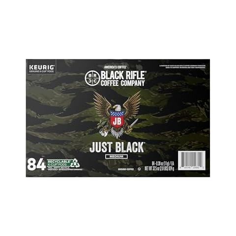 Black Rifle Coffee Company, Single Serve Coffee Pods, Just Black, Medium Roast Coffee Pods, 84 Count Cover