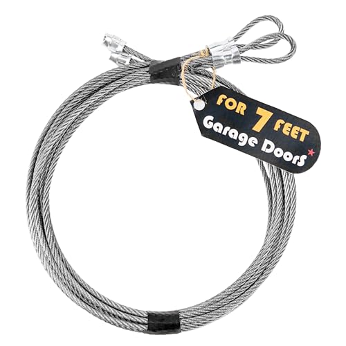 Busieea 2 Pack 8.8FT Torsion Spring Garage Door Cable - 1/8(3mm) Heavy-Duty 304 Stainless Steel Galvanized for 7FT Tall Garage Door