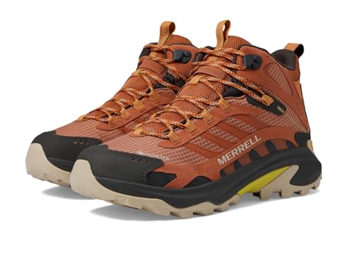 Image of Merrell Moab Speed 2 Mid GTX Shoes for Men - Gore-TEX Technology - Mesh Lining and Upper Clay 8.5 M