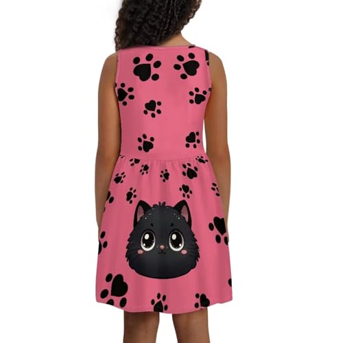 Girls Summer Dress Sleeveless Midi Dresses Cute A-Line Dresses for Teen Girls 2-14 Years Old4