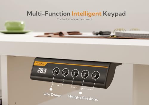 Image of Claiks Electric Standing Desk 48x24 with Keyboard Tray White