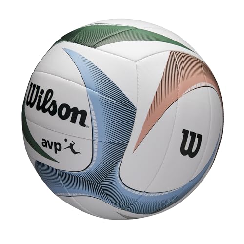 Image of WILSON AVP PXL Volleyball - Official Size, White /Blue /Green