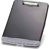 Mydio Slim Clipboard Storage Box, Letter Size Plastic Storage Clipboard with Built-in Pen Holder,...