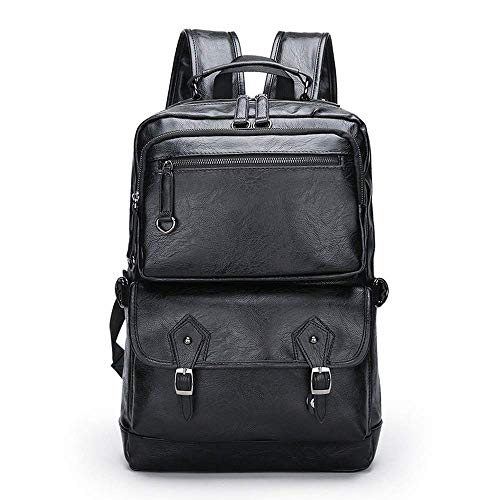 Sac à dos décontracté pour ordinateur portable hommes sport noir en PU