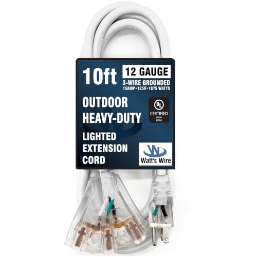 Waterproof 10 ft Heavy Duty Outdoor Extension Cord