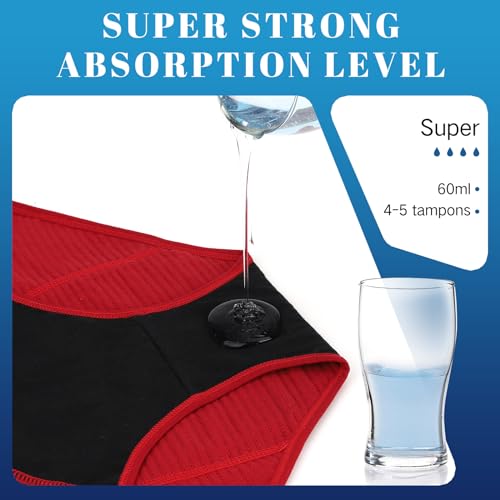 HELLOVE Womens Cotton Mesh Period Panties Menstrual Leak Proof Underwear Incontinence Protective Briefs(H-9-5-1,Large)4