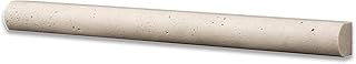 Ivory/Beige Travertine HONED 1" X 12" Dome Trim Liner Tile -20 pcs.