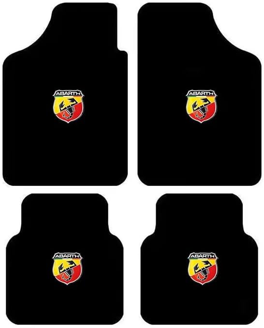 4 Pcs Car Mats for Abarth 595 2012-2016, Floor Carpet All Weather Mats Anti Slip Backing Full Coverage Floor Protection Mat Car Accessories