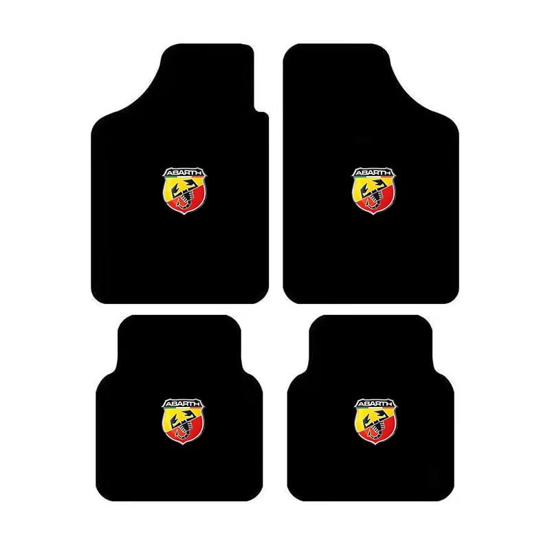 4 Pcs Car Mats for Abarth 595 2012-2016, Floor Carpet All Weather Mats Anti Slip Backing Full Coverage Floor Protection Mat Car Accessories