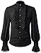 UBOOCSR Mens Ruffle Blouse Medieval Renaissance Gothic Steampunk Victorian Regency Aristocrat Shirts Top(Black,XL)
