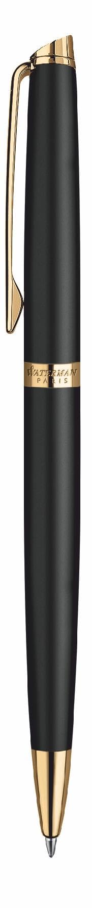 Waterman Hémisphère - Penna a sfera con incisione, regalo per uomo e donna, personalizzata, incisa, inchiostro blu (Lacca nera G.C., penna a sfera)