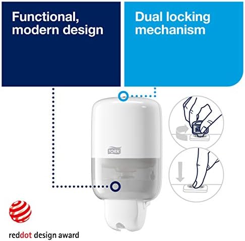 Tork Mini Liquid Soap Dispenser for Liquid Soap and Handwash Soap, Elevation - 561000 - S2 Wall Mounted Dispenser for Hand Wash, White