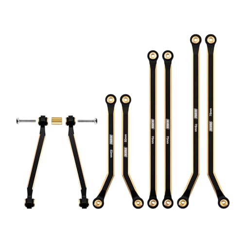 INJORA Brass High Clearance Front 4 Links Set 43g Links Set for SCX24 Gladiator Dodge Power Wagon Axial 1/24 RC Crawler Car(Black Brass)
