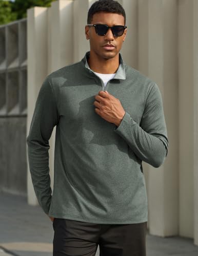 COOFANDY Golf Quarter Zip Pullover For Men Mock Neck Sweatshirt Long Sleeve
