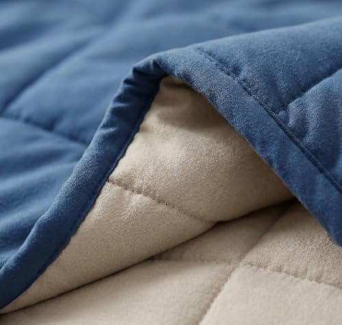 Image of SANMARINO Reversible Single Size Comforter 220 GSM Microfiber | Single Bed AC Comforter /Blanket for Winter & All Season | Soft Lightweight Quilt /Duvet (60 x 90 Inches, Denim Blue)
