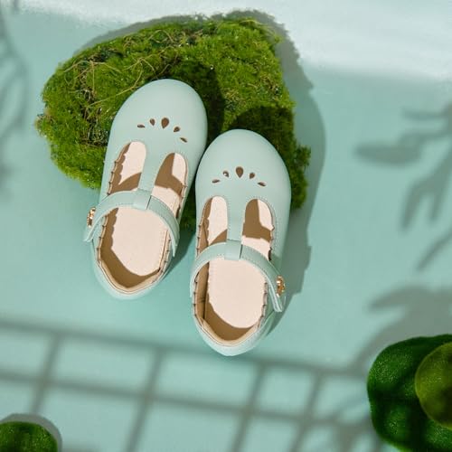 THEE BRON Mary Jane Shoes for Girls T-Strap Toddler Flats Patent Leather with Crafted Legacy(AF554 Toddler,Light Green/9M) by THEE BRON - Used condition - Image 8