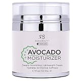 Radha Beauty Glow Boosting Avocado Moisturizer, 1.7 fl oz. for Face, Neck, Decollete - Super Moisturizing Facial Lightweight Cream