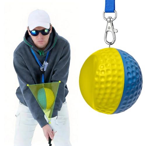 THEMARS Golf Swing Trainer Golf Training Aid Ball - Soft PU Foam Forearm Connection Ball & Practice Equipment & Posture Correction | Fix Chicken Wing Slicing & Scooping with Adjustable Lanyard