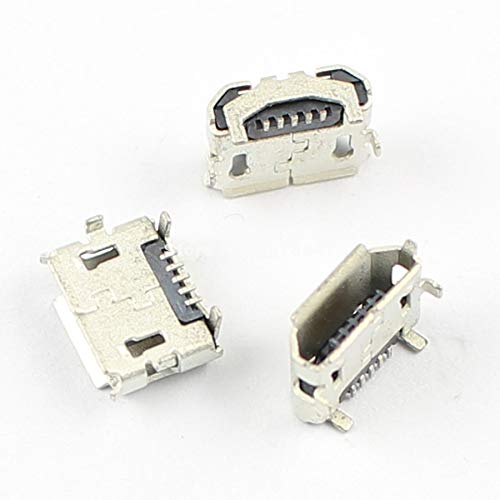 Gimax 100Pcs Per Lot New Micro USB Type B Female DIP 5 Pin Reverse Ejector Socket Connector