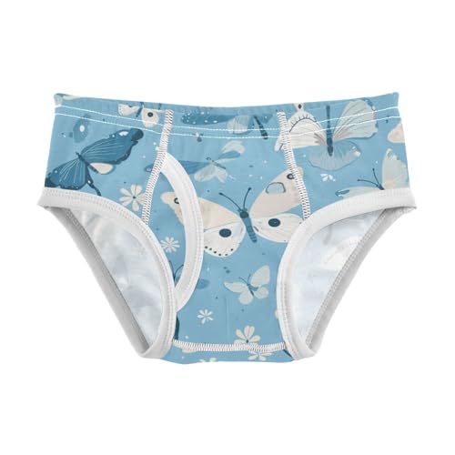 KLL Blue Butterflies Boys Toddler Cotton Briefs Underwear Breathable Undies