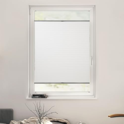 Lichtblick Plissee Farsund - nach Maß, lichtdurchlässig, Blickdicht für Fenster und Türen, Schiene Silber, Halter Silber