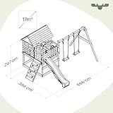 FATMOOSE Spielturm Klettergerüst TikaTaka Town XXL mit Schaukel & grüner Rutsche, Outdoor Kinder Kletterturm mit Sandkasten Leiter & Spiel-Zubehör für den Garten - 5