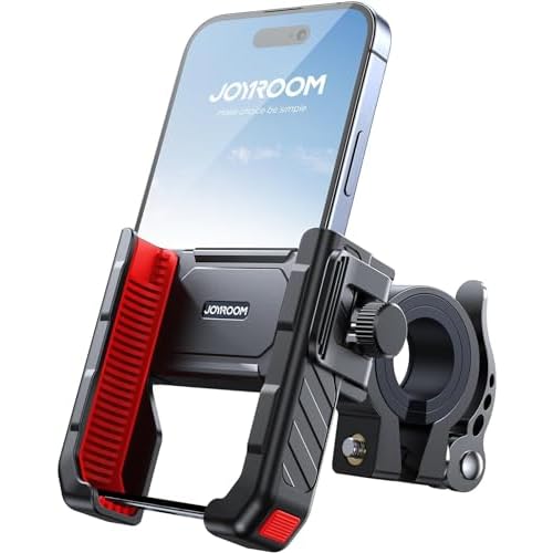 JOYROOM Handyhalterung Fahrrad【Anti Shake Stoßdämpfender】 Motorrad Handyhalterung 【1S Schnellspanner】 Universal Handyhalter für Fahrradlenker und Auch für iPhone 17/16/15/14, Samsung S26/S25 (4.7"-7")