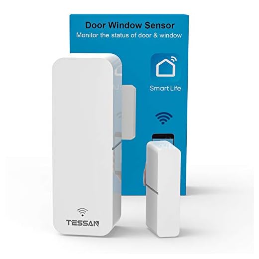 WiFi Door Sensor, TESSAN Smart Window Contact Sensor Compatible with Amazon Alexa, Google Assistant, No Hub Required, Sends Alerts, Wireless Remote Alarm, Programmable with Smart Life Devices