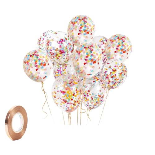 25pc Multicoloured Rainbow Balloons - 12 Inch, Anniversaries & Celebrations, Includes Balloon Strap