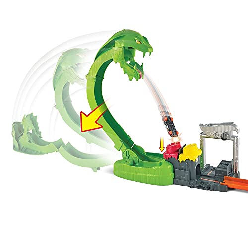 Hot Wheels Toxic Snake Strike Challenge Play Set With Slime For Kids 5 Years Old & Up, Includes One 1:64 Scale Vehicle, Connects To Other Sets, Single Or Multicar Play #TOP2