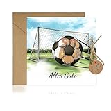 Fußball-Sparschwein-Faltkarte Mit Umschlag – Kreatives Geschenkset Zum Geburtstag, Jubiläum Oder Besonderen Anlässen Für Fußballfans Lebenspartner Beste Freunde Familienmitglieder