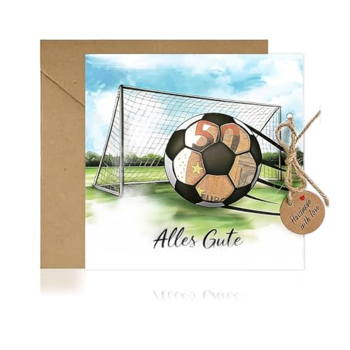 Fußball-Sparschwein-Faltkarte Mit Umschlag – Kreatives Geschenkset Zum Geburtstag, Jubiläum Oder Besonderen Anlässen Für Fußballfans Lebenspartner Beste Freunde Familienmitglieder