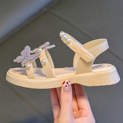 IWIHMIV Girls Sandals Flat Thick Sole Dress Bow Sandals Toddler Girls Round Open Toe Summer Soft Sole Non Slip Shoes4