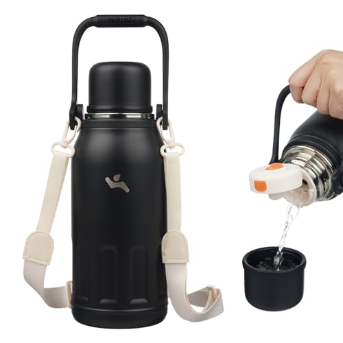Konokyo 40oz Thermos for Cold Drinks, Insulated Water Bottle, Black