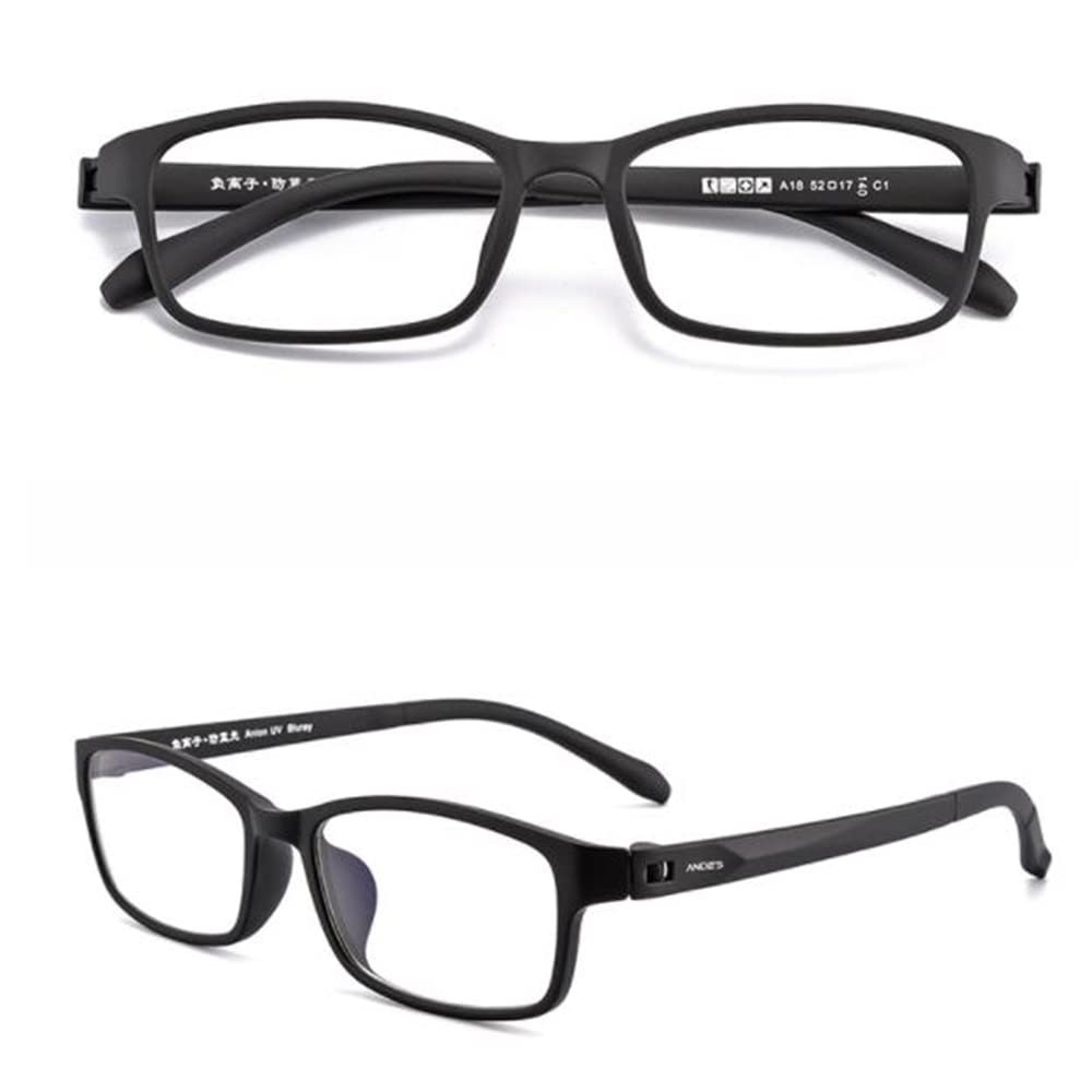Lesebrille Blaulichtfilter Computerbrille TR90 Superleichte Lesehilfe Schwarz Blau Rot Klassische Nerd Brillen Vollbild Unisex (Color : Black, Degree : +1.50)