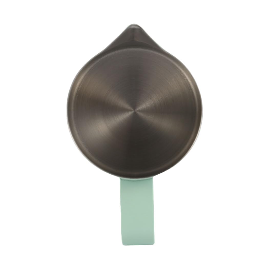 Brocca schiumalatte da 350 ml, in acciaio inox, per caffè e cappuccino, con scala di misurazione, colore verde