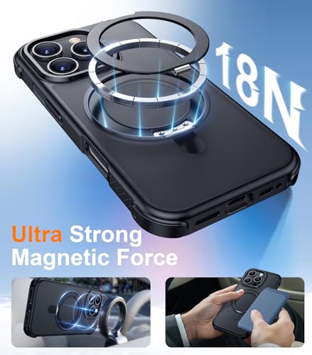 Anneau magnétique iPhone 16 Pro Max 6,9 pouces noir mat accessoire chargeur sans fil