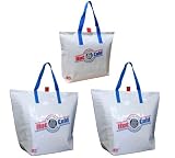 Insulated Reusable Tote Bags, White Color, 3 Pack