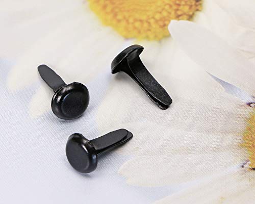 Penta Angel Mini Brads 100Pcs Round Paper Fasteners Metal Brass Pastel Brads for Scrapbooking Crafts DIY Projects, 8x12mm (Black)