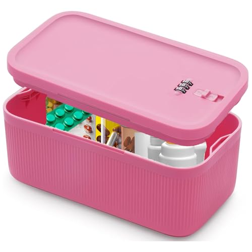 Medication Lock Box,Small Lockable Storage Box with Combination Code for Phone,Medicine Safe,Food, Home,Refrigerator,Office,Personal Items,Travel,Gift,Pink