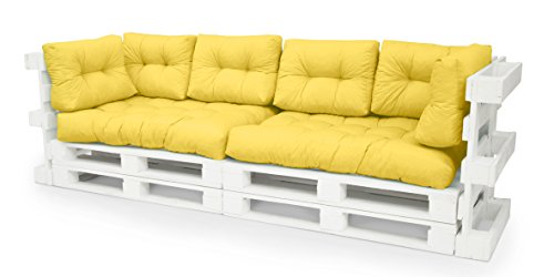 Spatium Cojines para palés/europalé/palets, Set, 20 cm de Espesor (Set B, Amarillo)