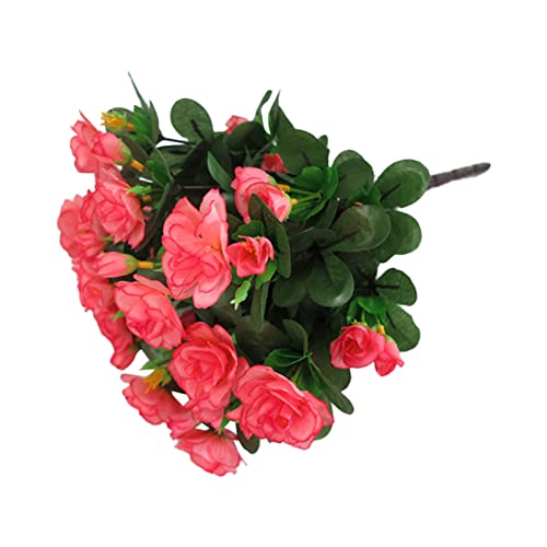 12 Faux Azaleas No Fade Artificial Flowers Lifelike Flower Bouquet Artificial Peony Flower Silk Flower Arrangements For Home Table Decor, Pink (Pink, One Size) #TOP20