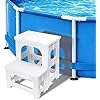 DECOHS Foldable Spa Hot Tub Steps, Non-Slip 2 Step Stool Pool Ladder, Universal Spa Steps Hot Tub Stairs for Outdoor Indoor Deck Patio Steps Accessories, White