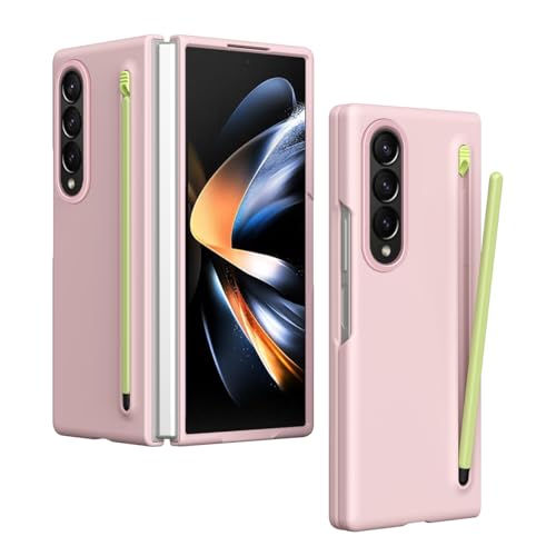 Étui Galaxy Z Fold 3 fin rose avec protège-écran et porte-stylet