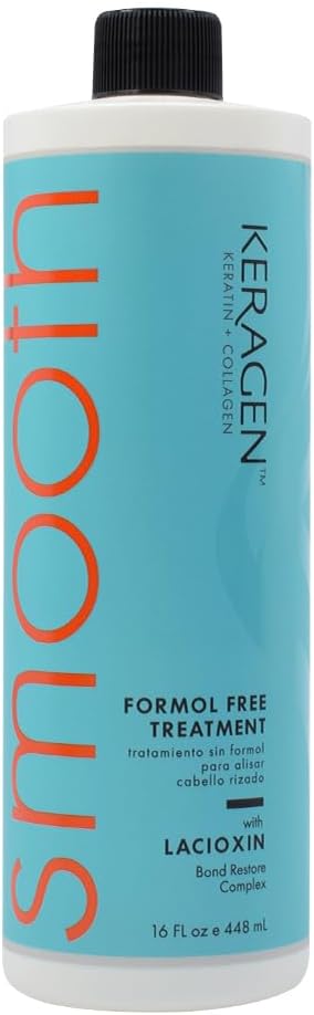 Brazilian Keratin Smoothing Treatment | Formaldehyde-Free Blowout for Frizzy, Dry, or Damaged Hair | Smooth, Silky Results | Fine to Medium Hair | 16 Oz