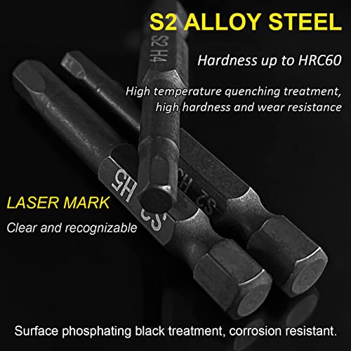 Hex Head Allen Wrench Drill Bit Set (10Pc Metric & 10Pc Sae), Ptslkhn Allen Wrench Drill Bits, Upgraded 1/4" Quick Release Shank Magnetic Hex Bit Set - Perfect For Ikea Type Furniture #TOP1