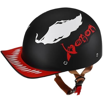 Vintage Retro Open Face Motorcycle Helmet Baseball Cap Half Helmets with pull-down Lens for Men Women Moped Cap Jet Scooter Street Cruiser - DOT Certified (Moto Rider, Medium)